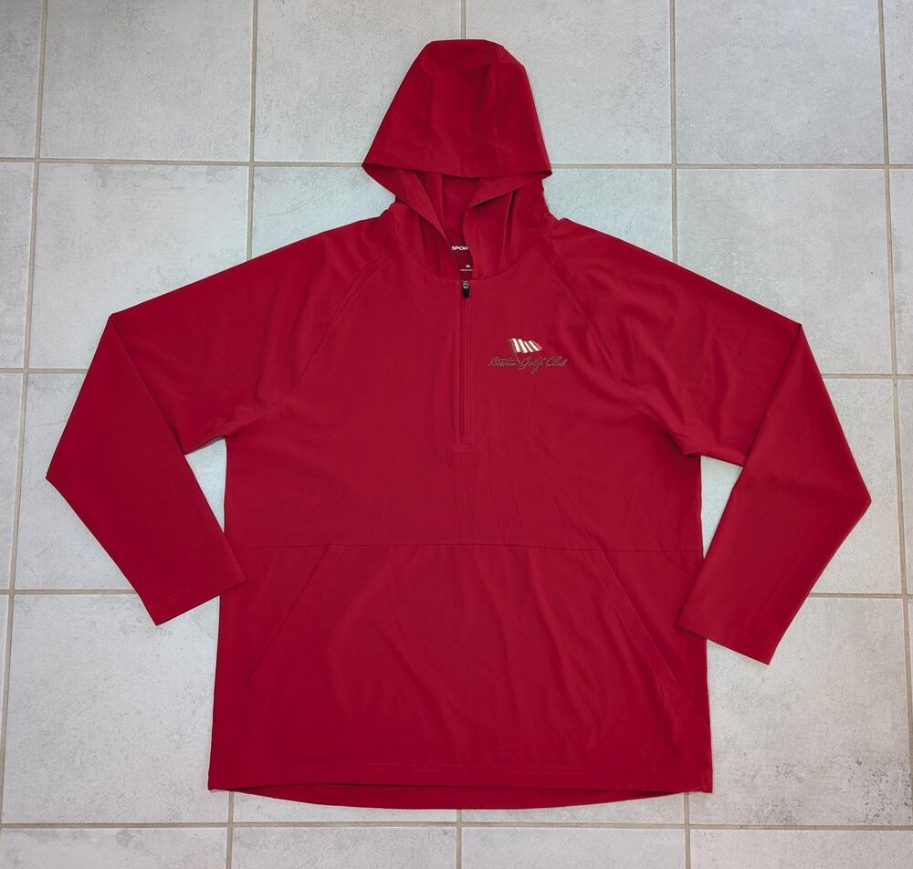 Boston Golf Club Men’s XL Light Hoodie 1/4 Zip Sport-Tek Red Stretch Long Sleeve